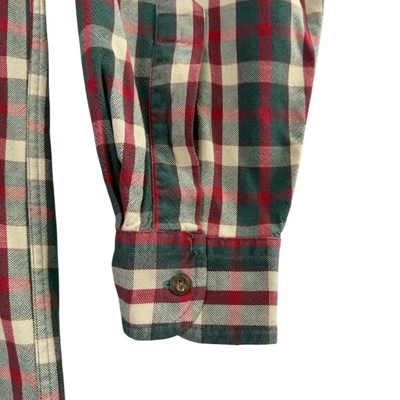 Abercrombie & Fitch Co. Men’s Red/Green Plaid Button-Up Long Sleeve Shirt Size M - Picture 7 of 8